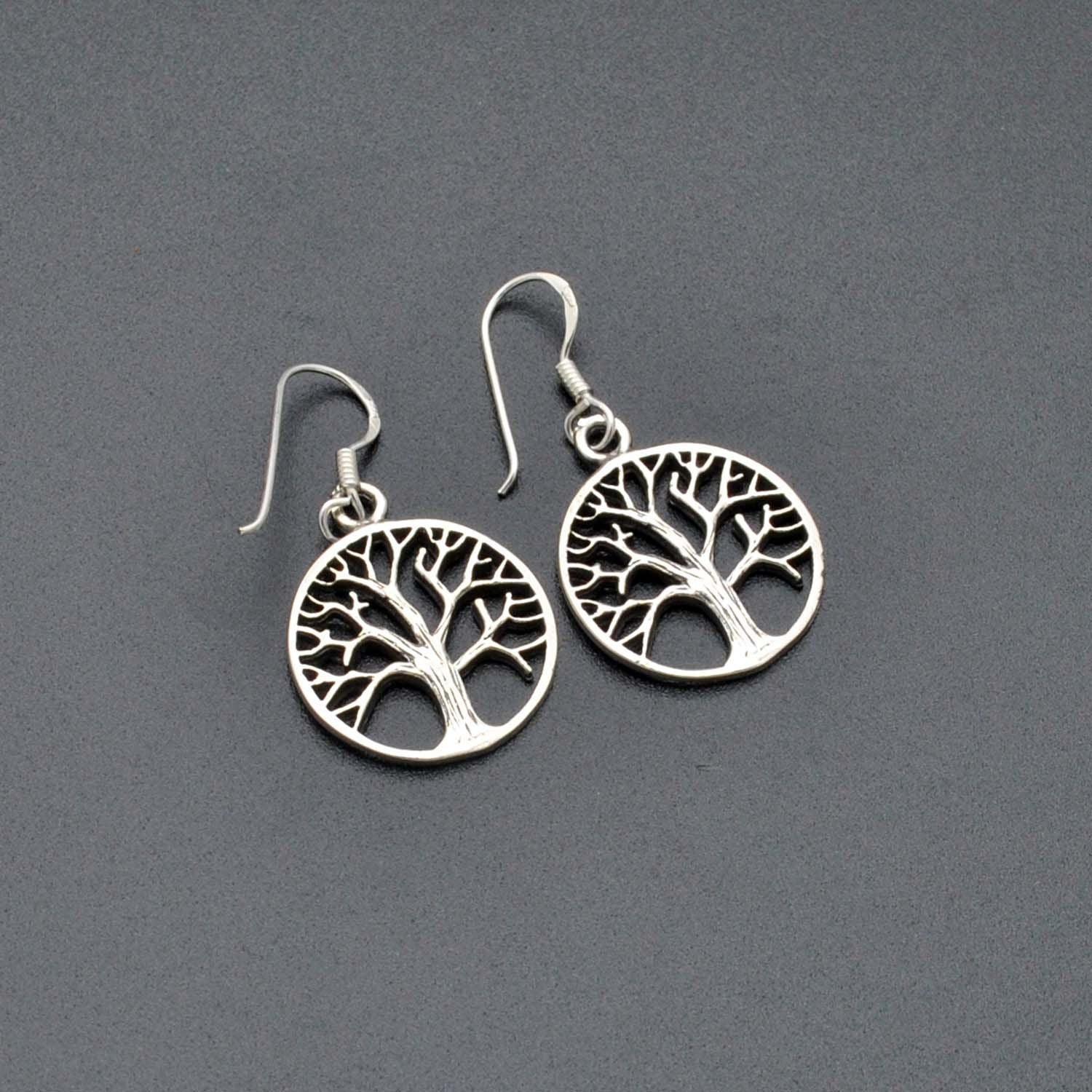 Tree of life silver Dangle Earring - Kanish