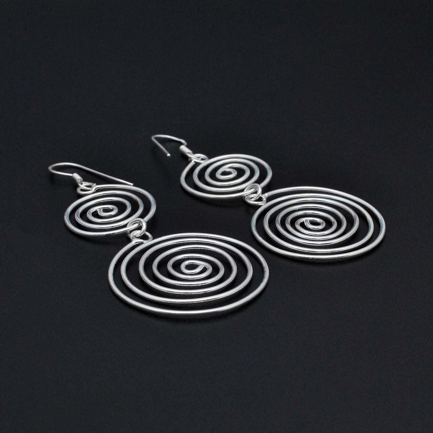 Handmade 925 Silver Spiral Dangle Earring Kanish