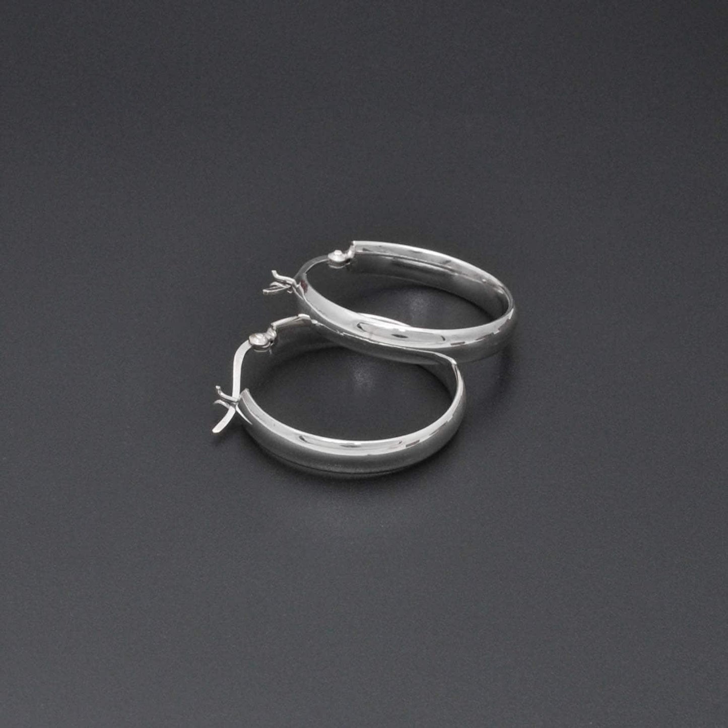 Sterling Silver Plain Huggie Hoop Earrings Kanish