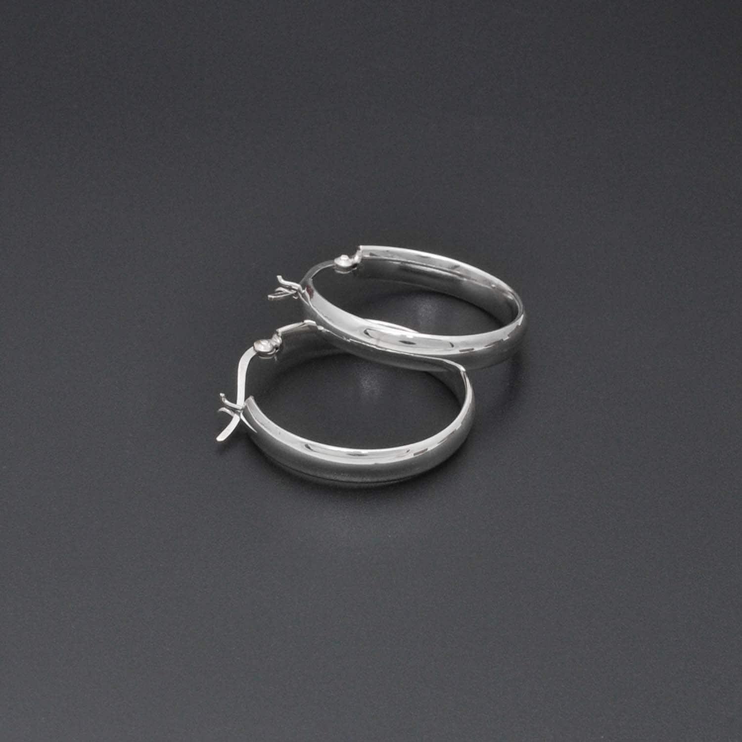 Sterling Silver Plain Huggie Hoop Earrings Kanish