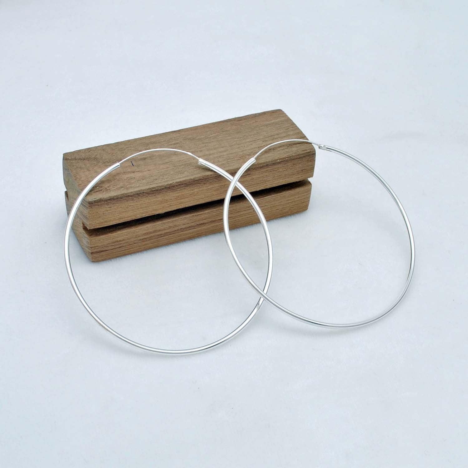 925 Sterling Silver Hoops Earrings Sizes Available Kanish