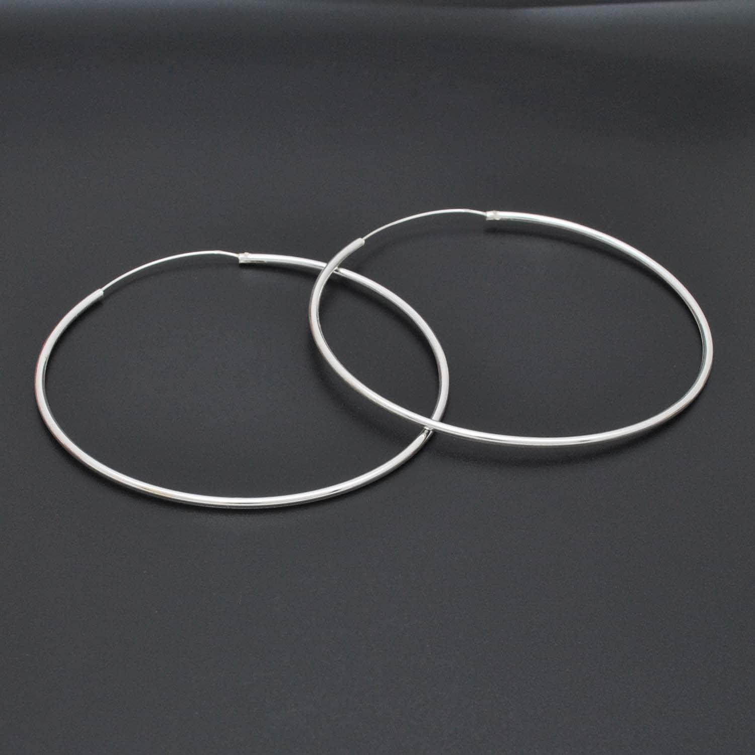 925 Sterling Silver Hoops Earrings Sizes Available Kanish