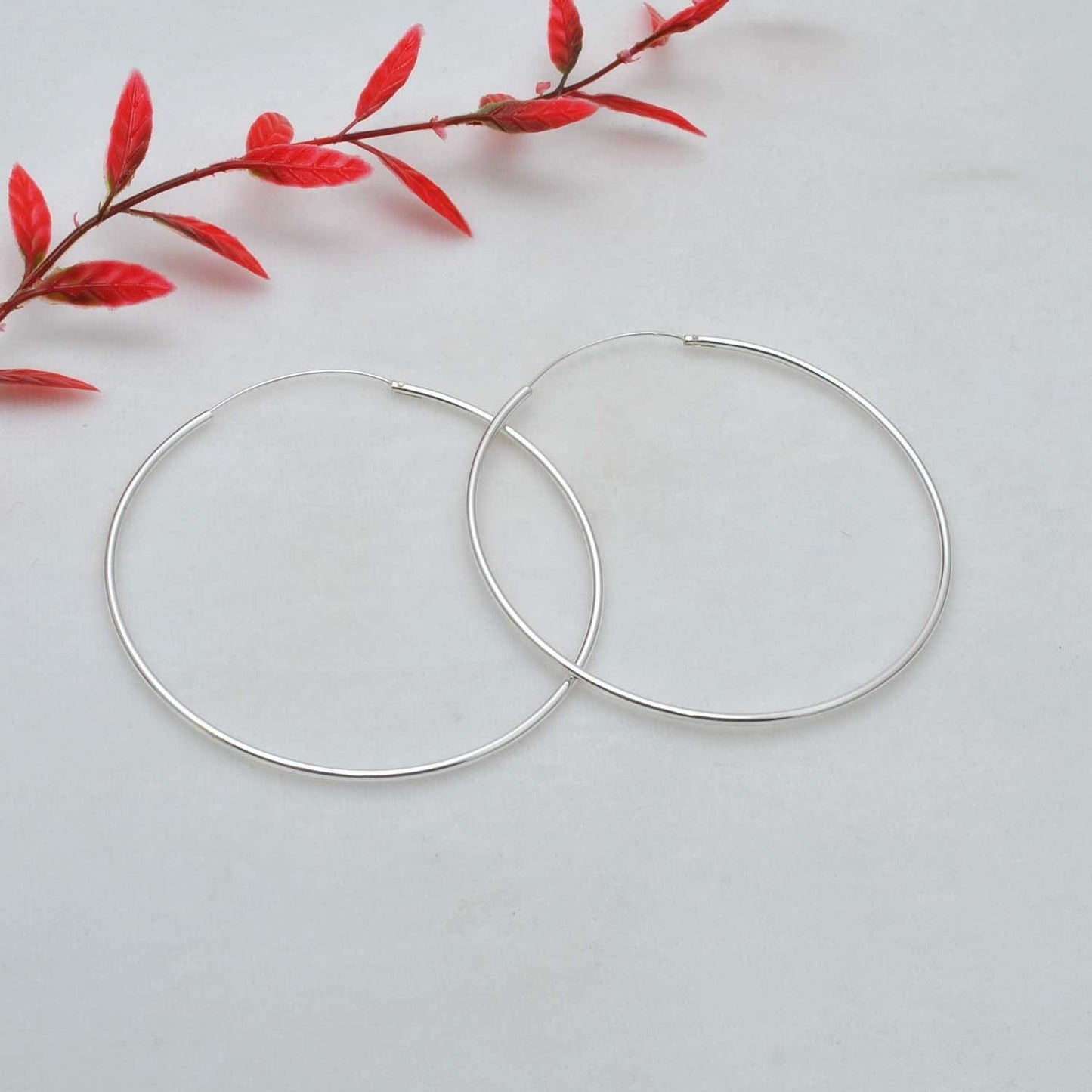 925 Sterling Silver Hoops Earrings Sizes Available Kanish