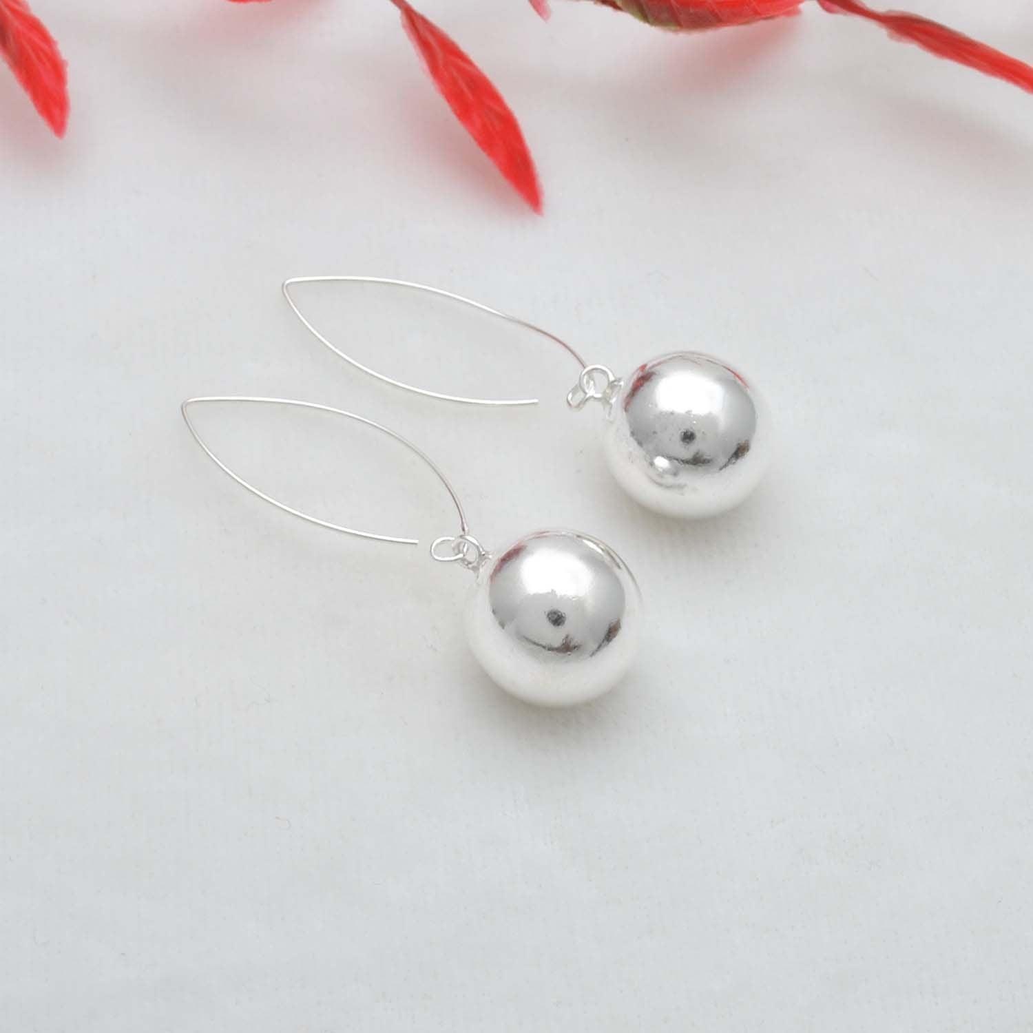 Minimalist Sterling Silver Ball Earrings Kanish