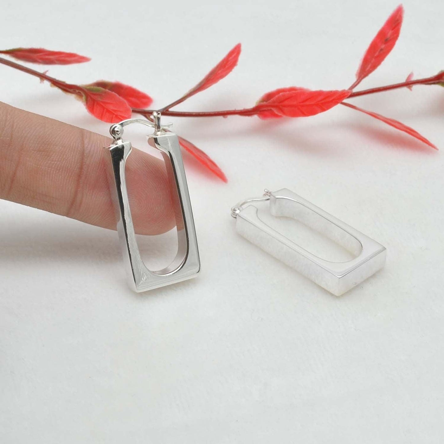 Chunky Silver Huggie Hoop Earring - Kanish