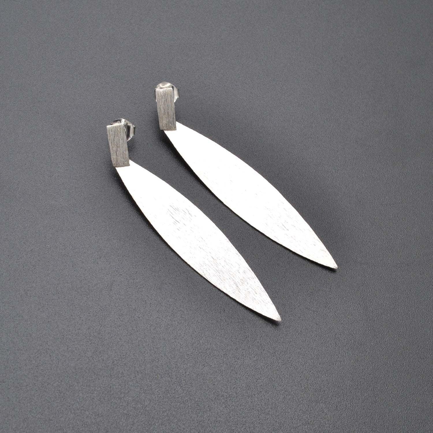 Silver Long Stud Earring Women Jewelry Kanish