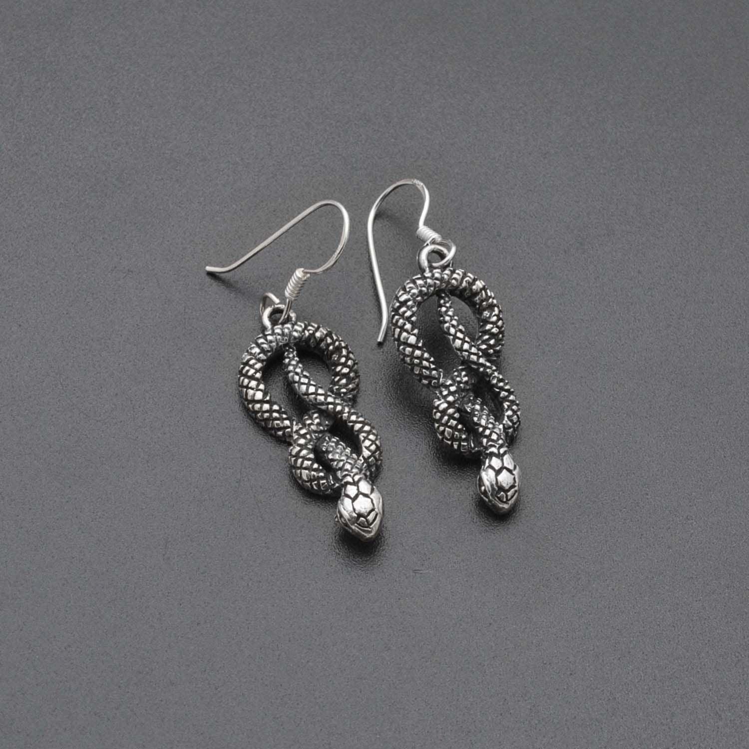 Silver Snake Reptile Earrings Kanish