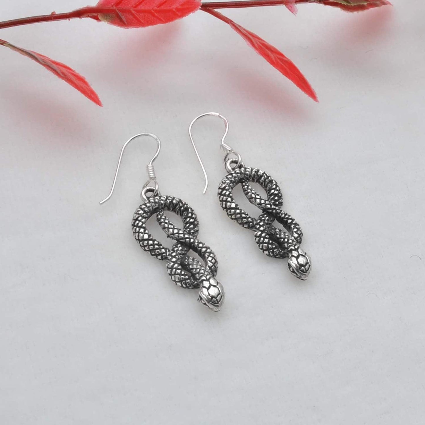 Silver Snake Reptile Earrings Kanish