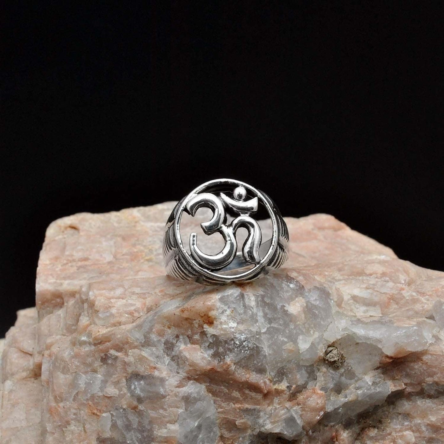 Silver Om Ring Size 10 Spiritual Jewelry - Kanish