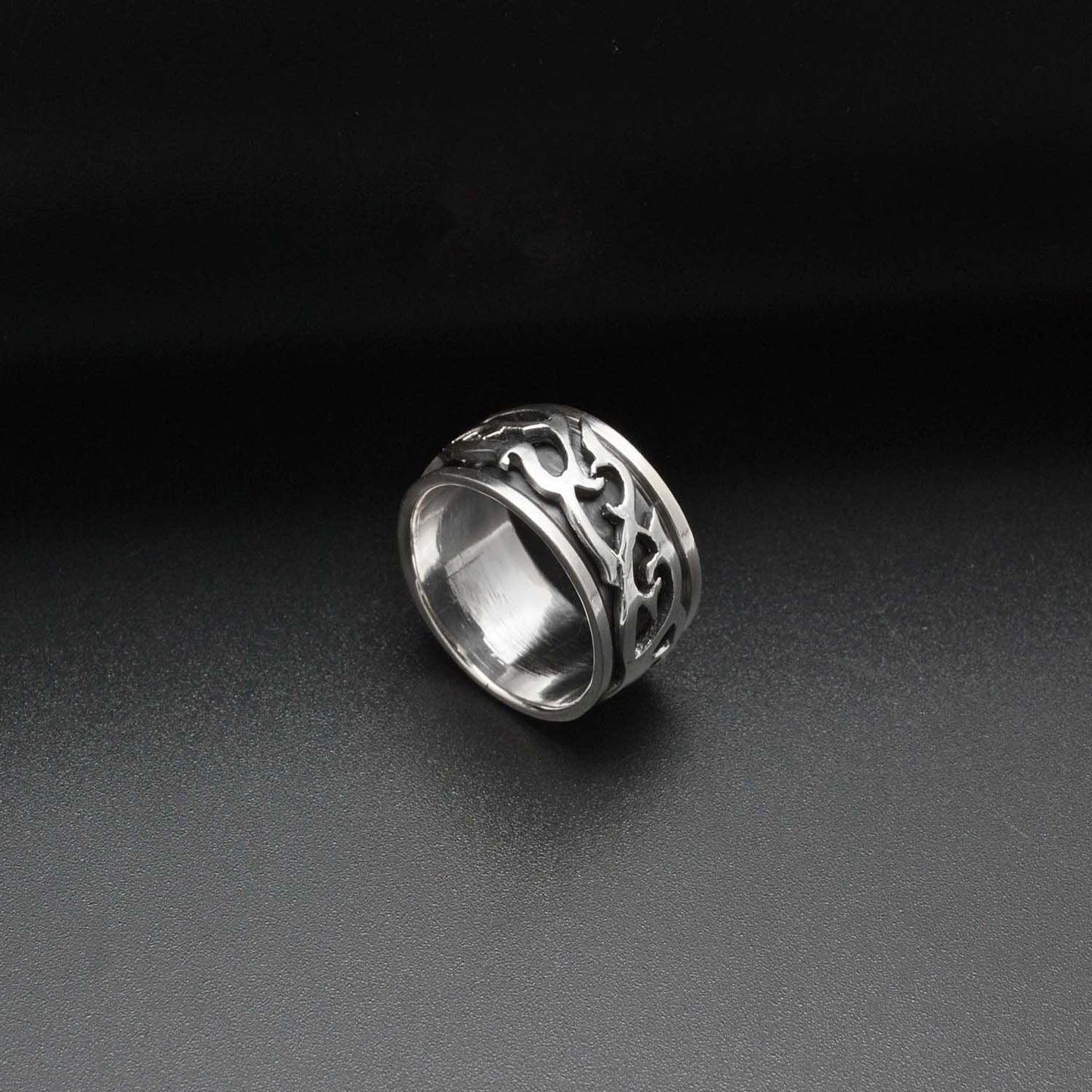 Sterling Silver Tribal Ring Band 10 - Kanish