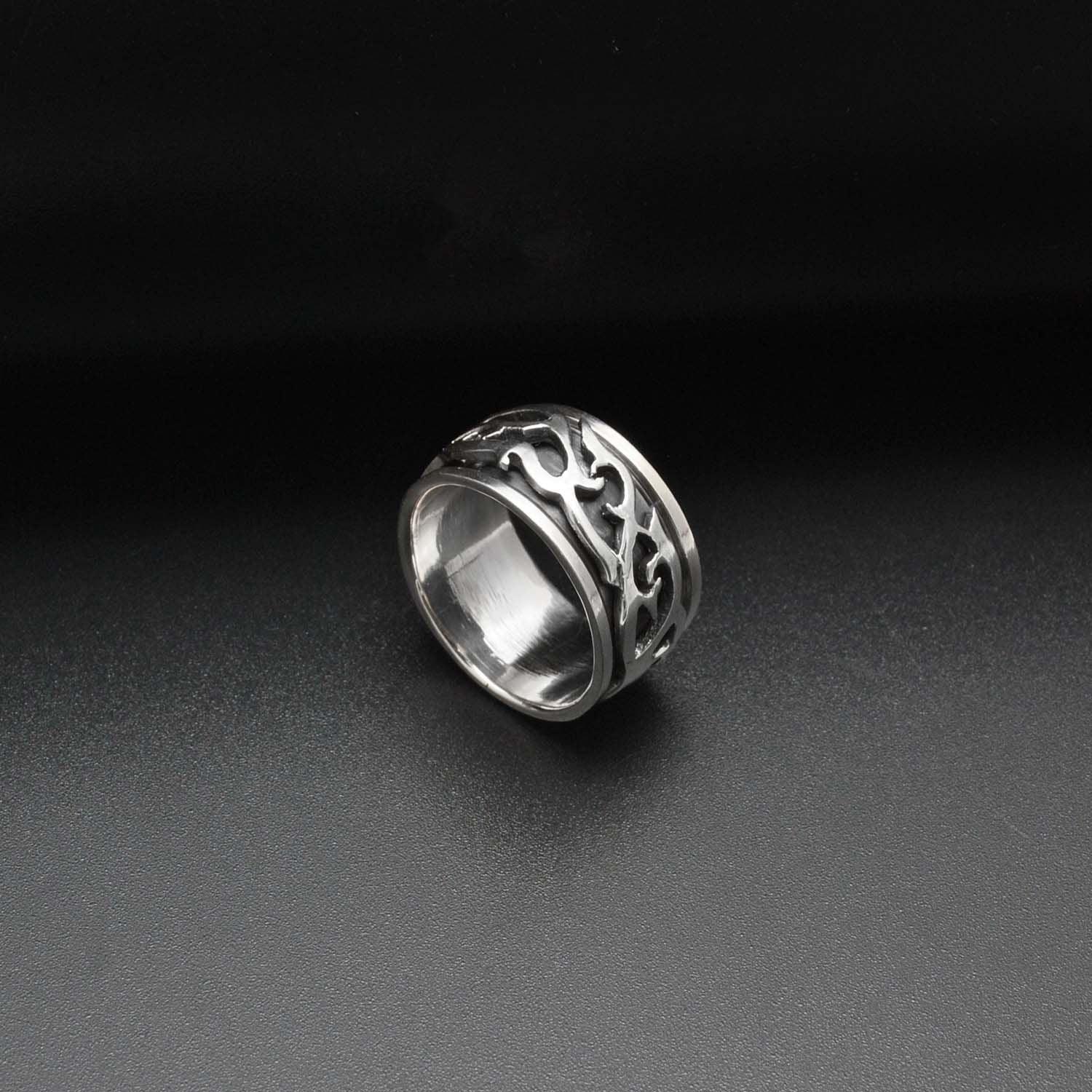 Sterling Silver Tribal Ring Band 10 - Kanish