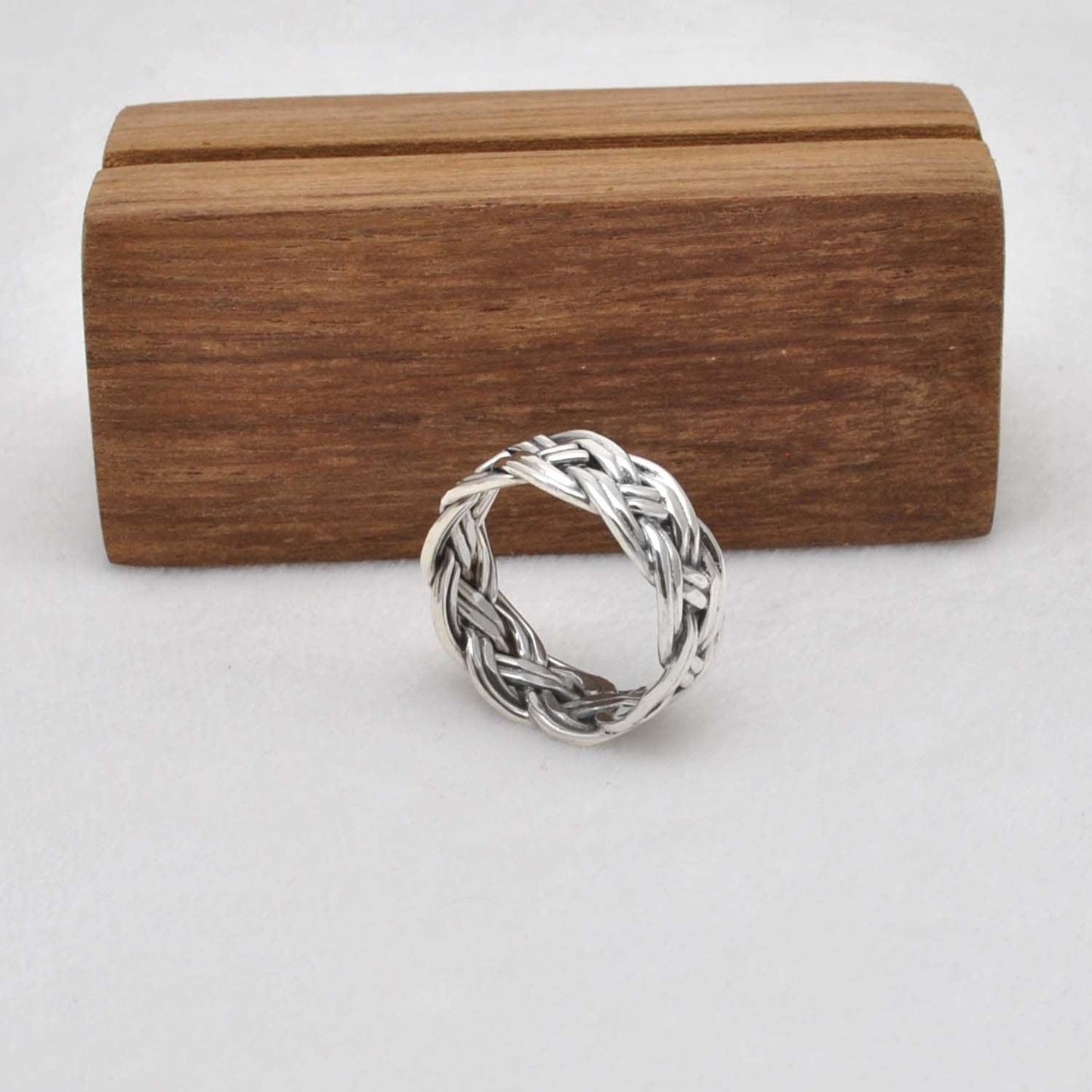 Woven Braided Silver Ring Size 10 Kanish