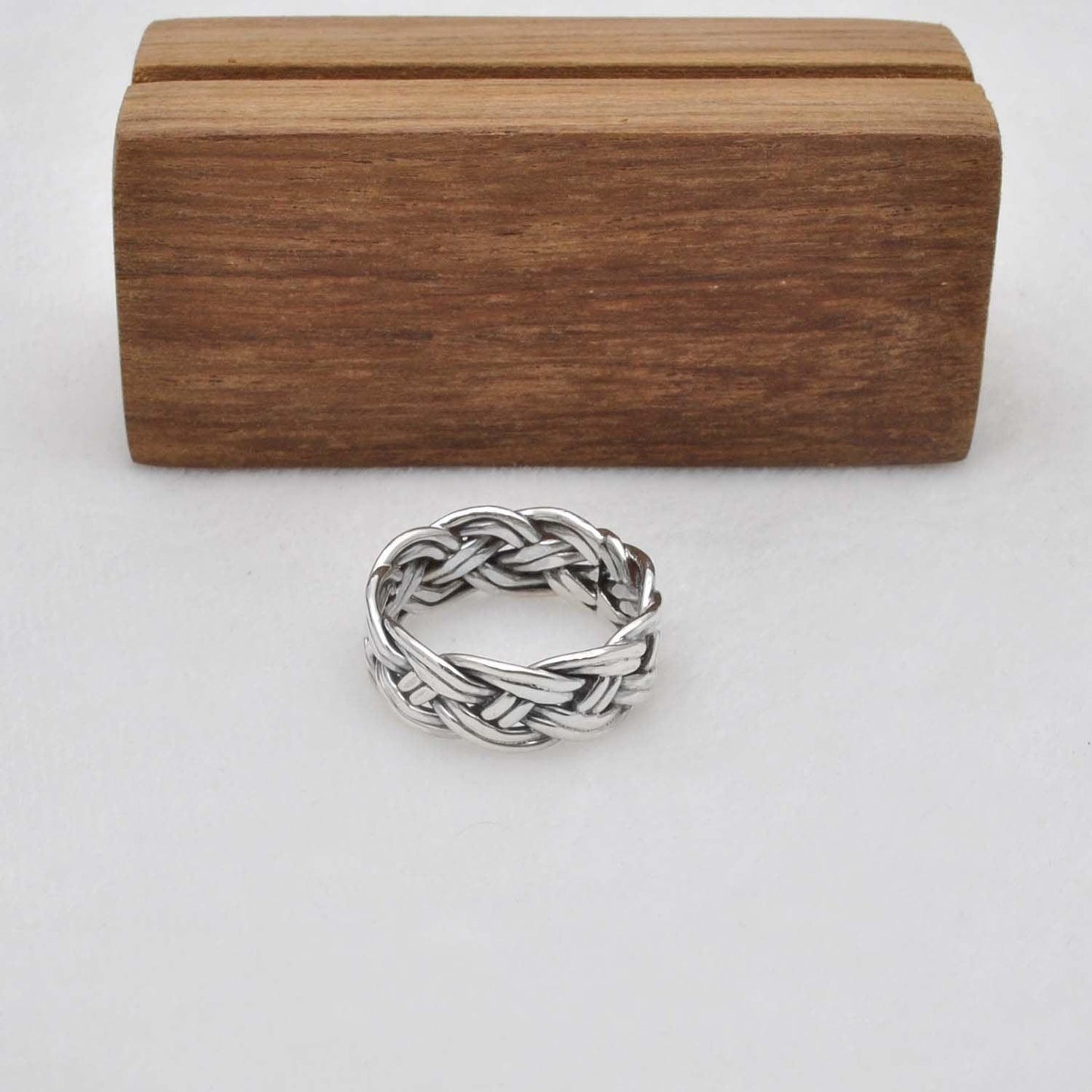 Woven Braided Silver Ring Size 10 Kanish