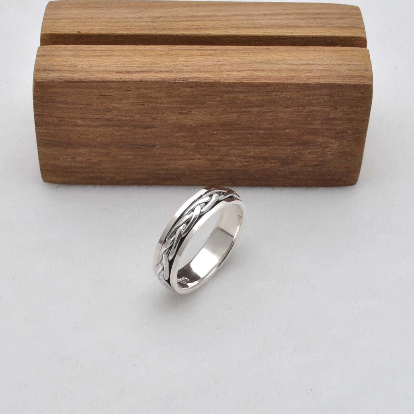 Sterling Silver Fidget Curb Ring Size 12 Kanish