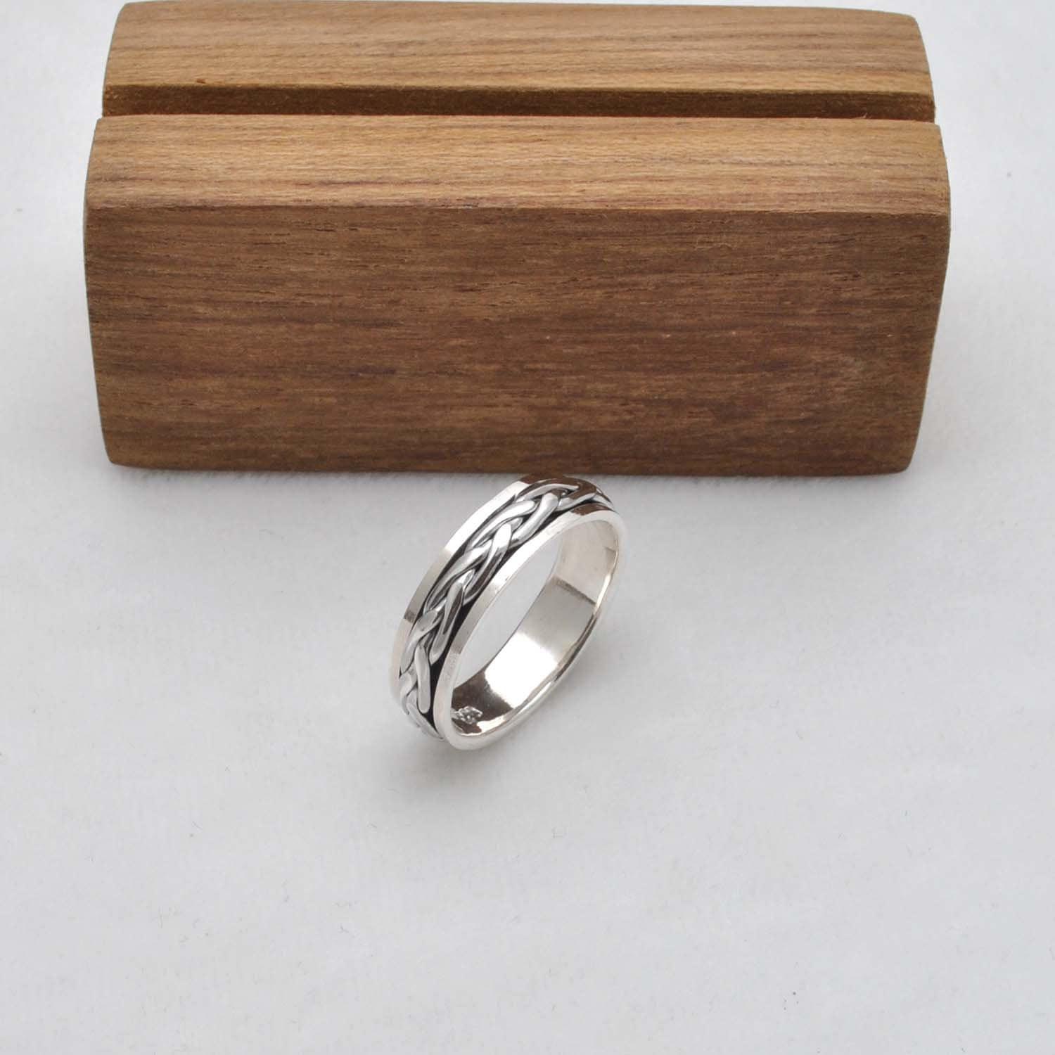 Sterling Silver Fidget Curb Ring Size 12 Kanish