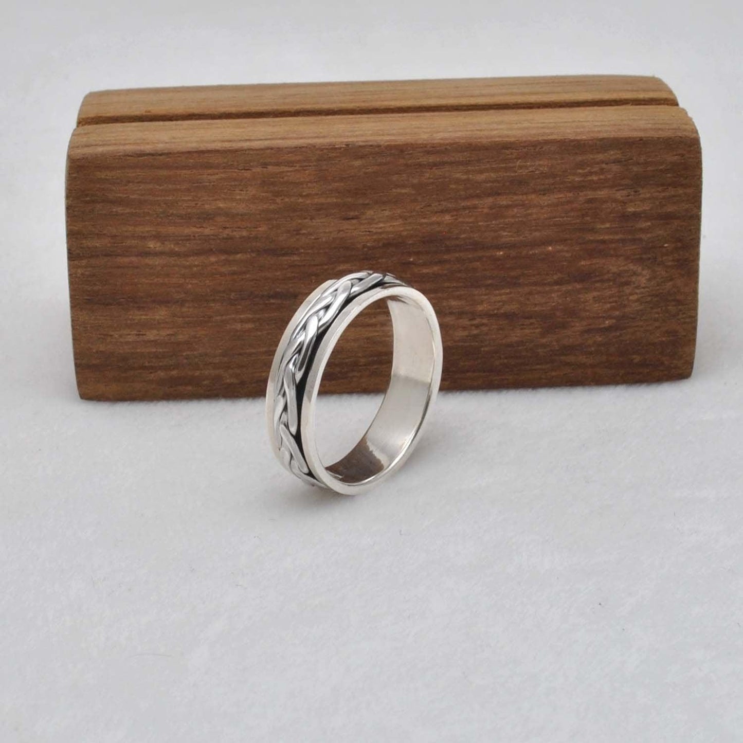 Sterling Silver Fidget Curb Ring Size 12 Kanish