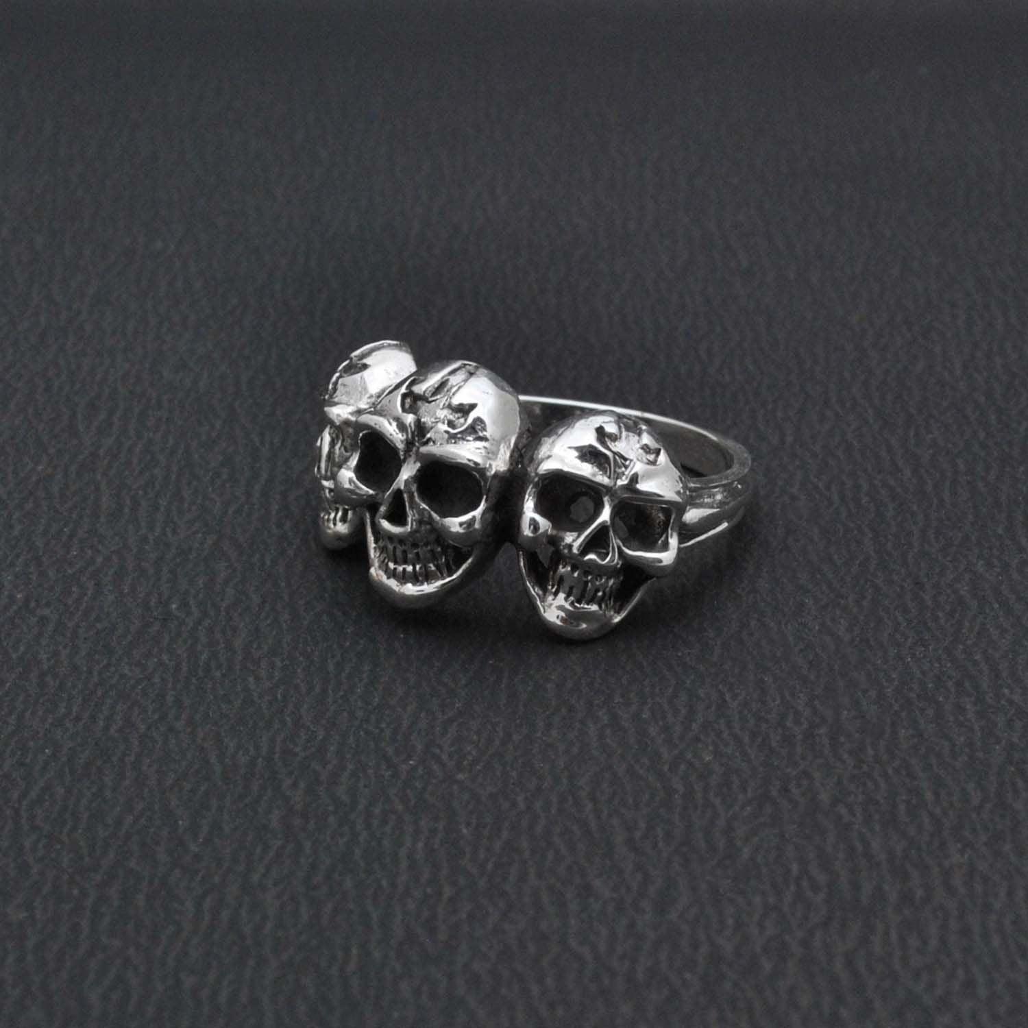 Cluster Skull Silver Ring Size 9 Kanish