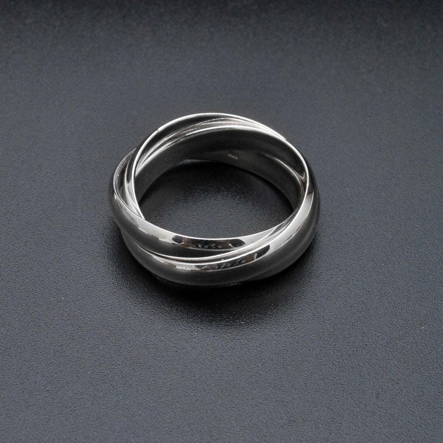 925 Silver Triple interlocked Ring Size 10 Kanish