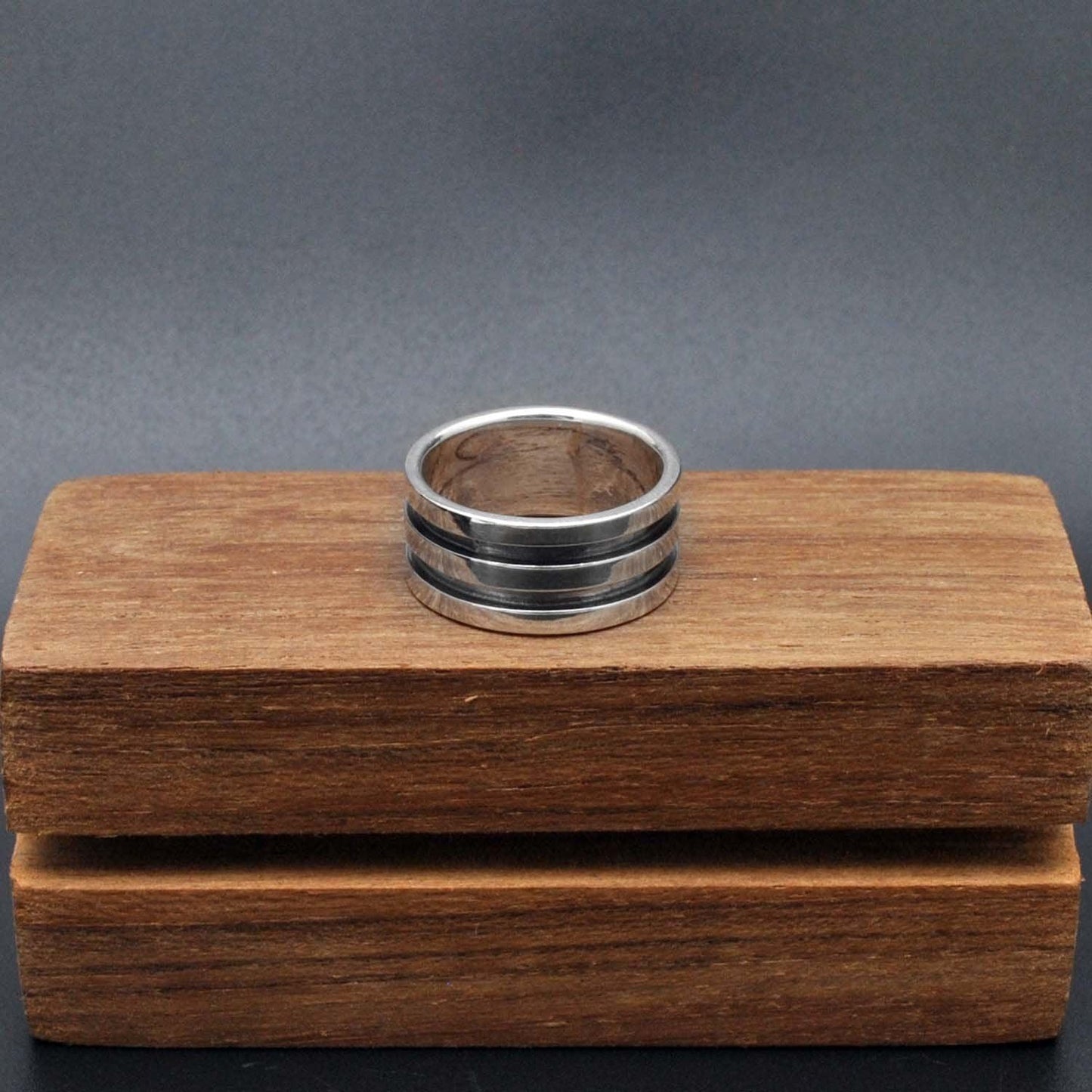 Oxidized Sterling Silver Ring Band Size 6 Kanish