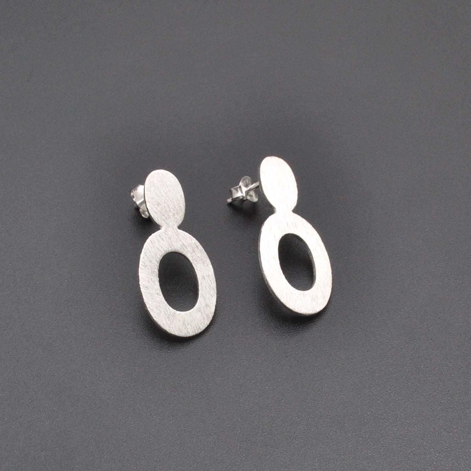 Sterling Silver Stud Earring Matt Finish Kanish