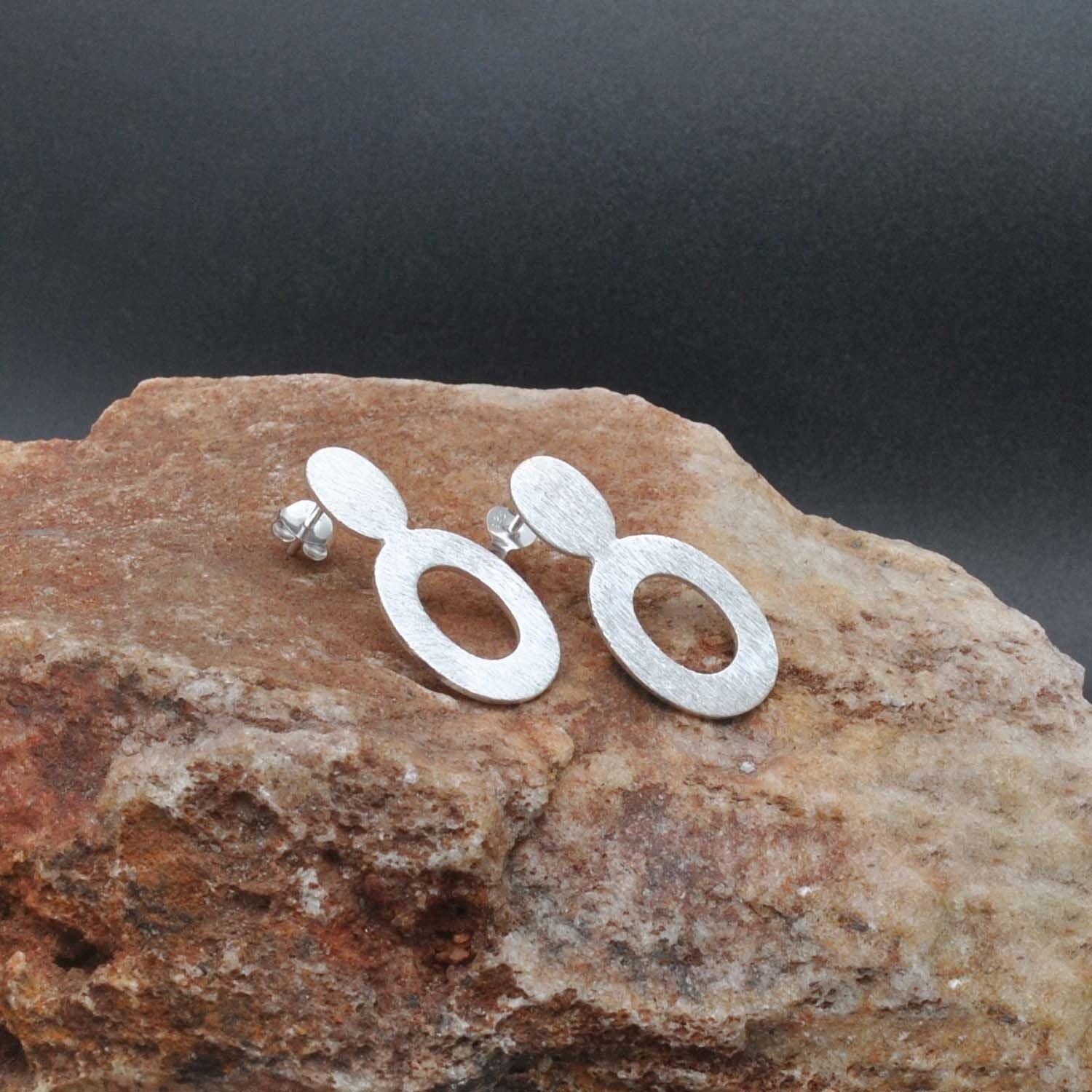 Sterling Silver Stud Earring Matt Finish Kanish