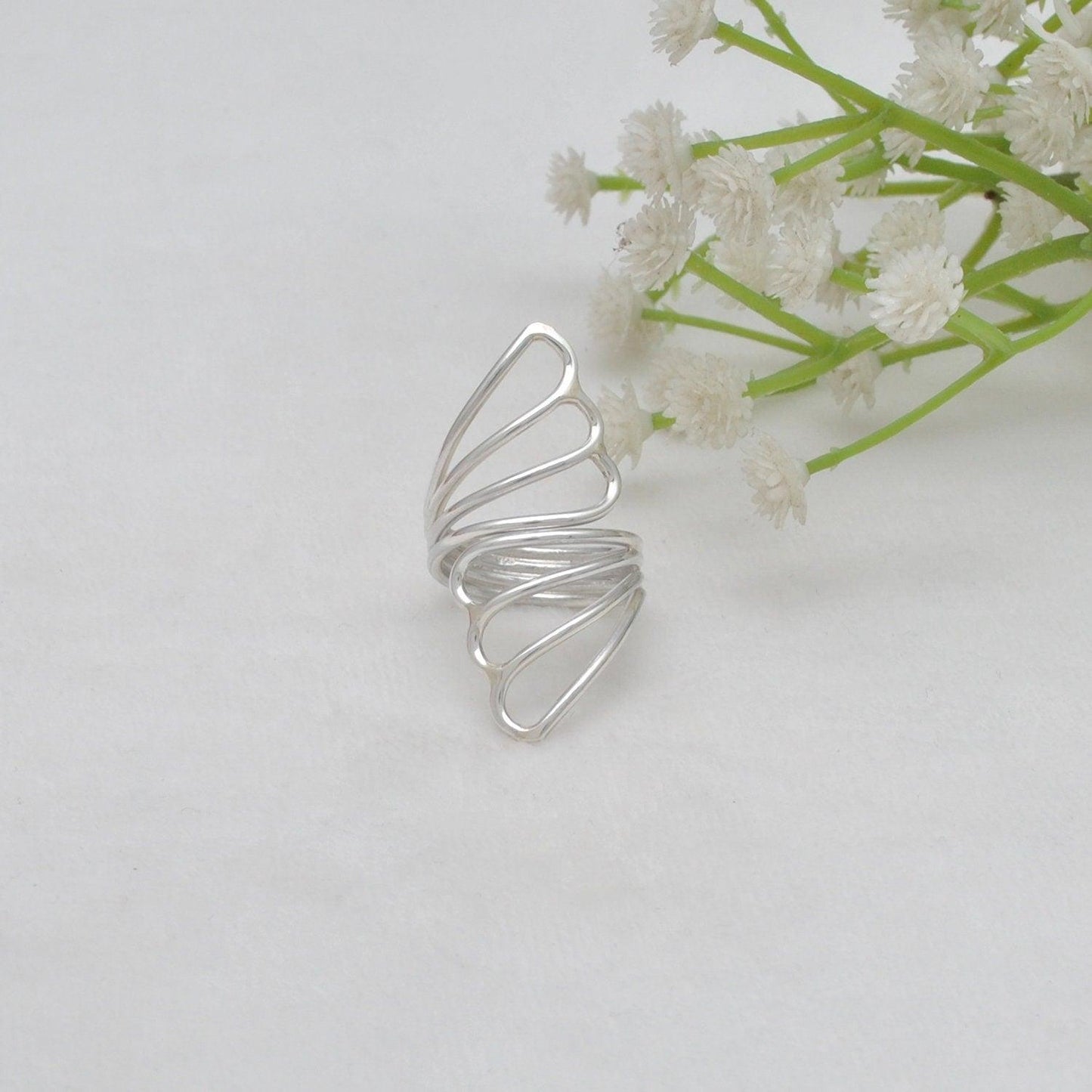 Bypass Silver Arthritis Ring Size 8 - Kanish