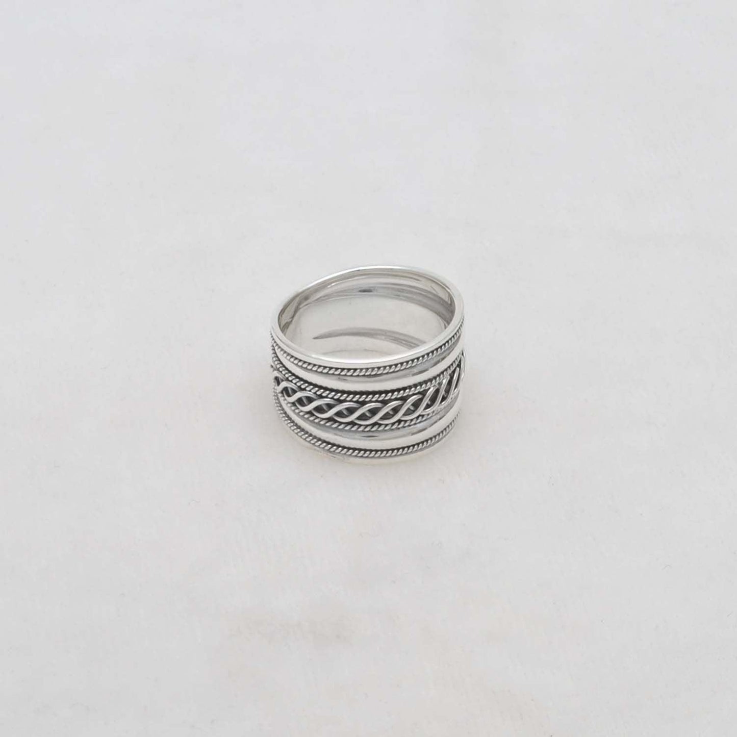 Thumb Silver Ring Size 10 Oxidized Anti-Stress Band Kanish