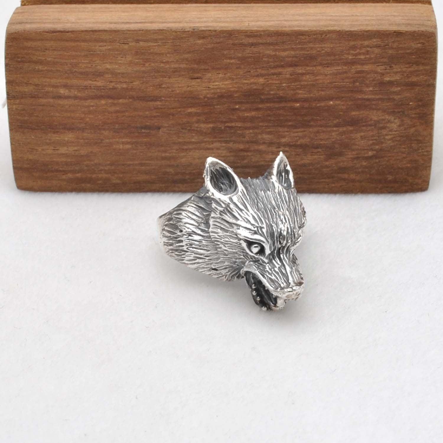 Animal Wolf Silver Ring Size 11 Kanish