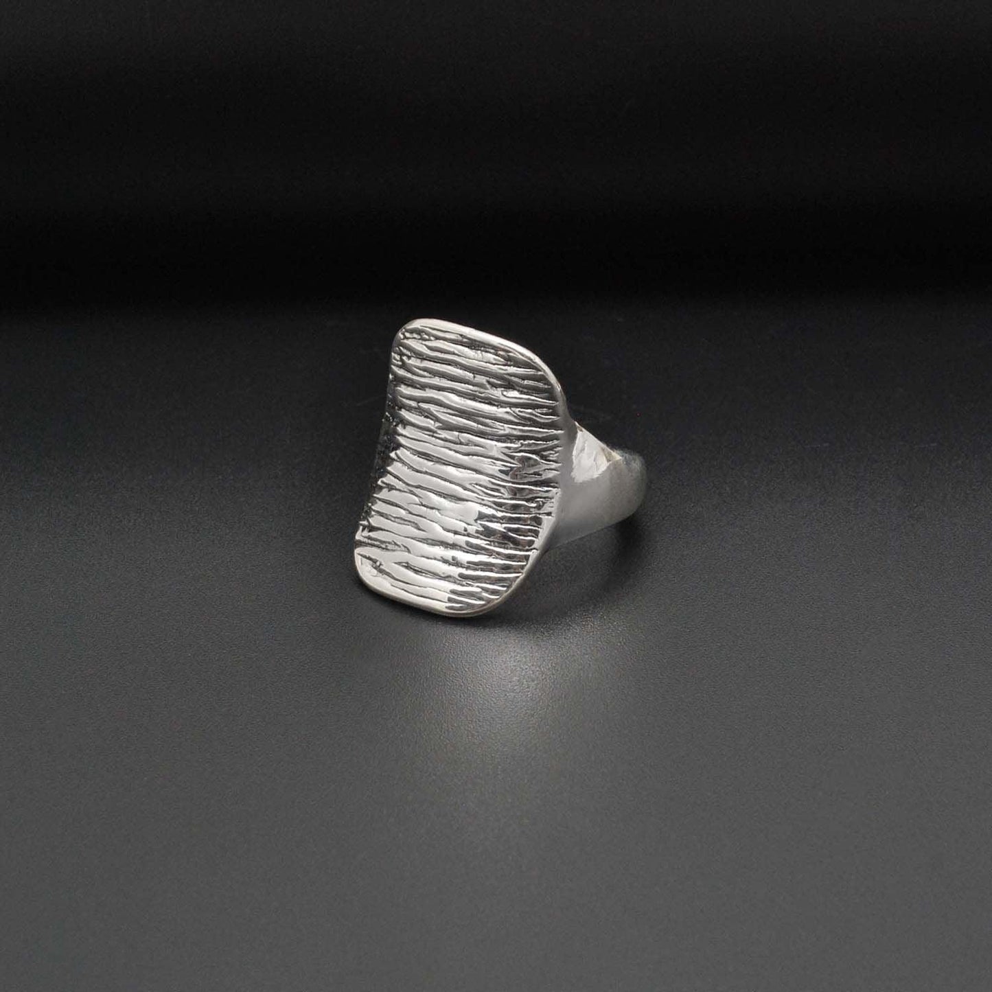 Sterling silver chunky textured ring - Kanish