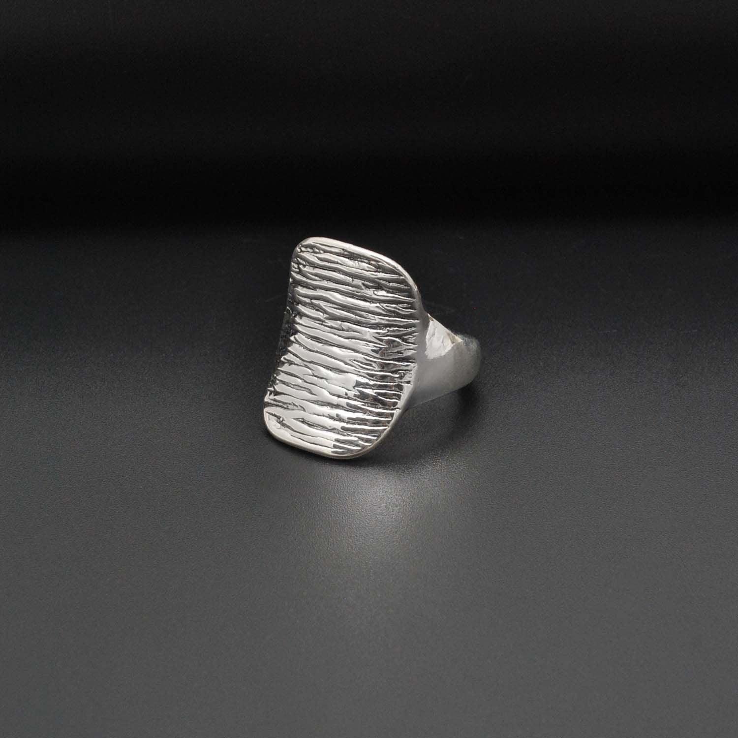 Sterling silver chunky textured ring - Kanish