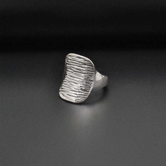 Sterling silver chunky textured ring - Kanish