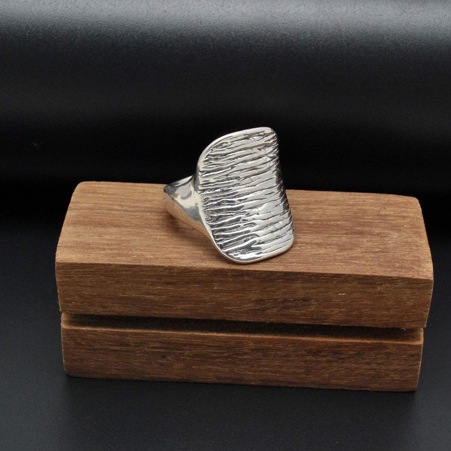Sterling silver chunky textured ring Kanish