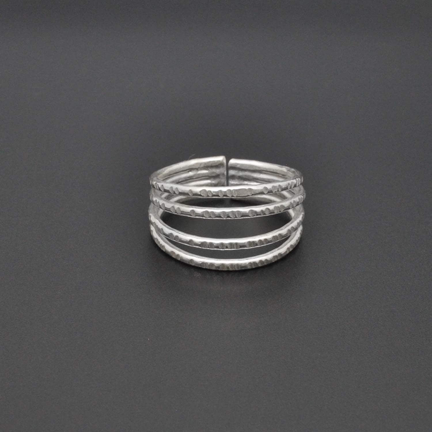 Sterling Silver Stackable Hammered Ring Size 9 Kanish