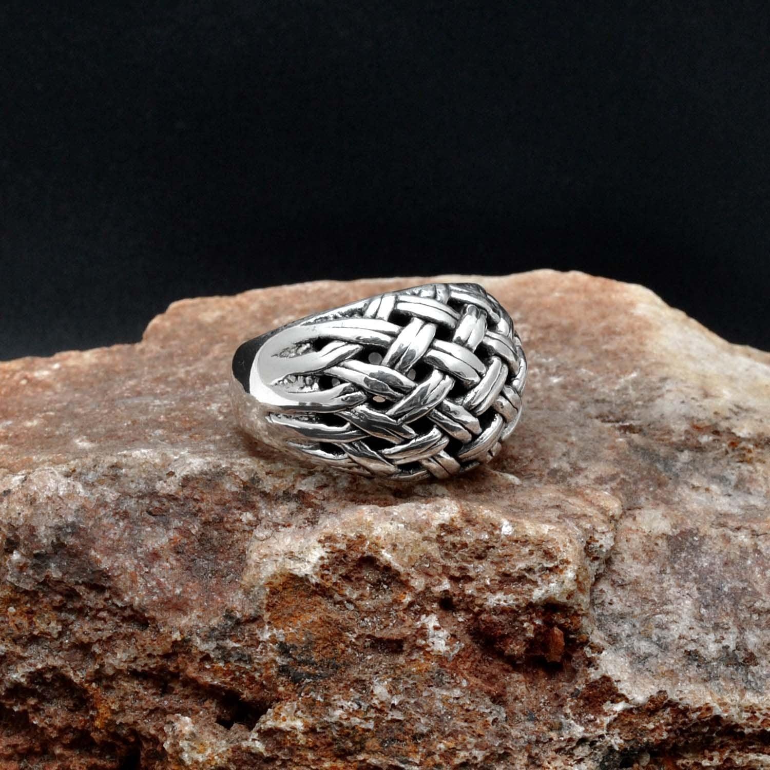 Dome Sterling Silver Men's Ring 10 Kanish