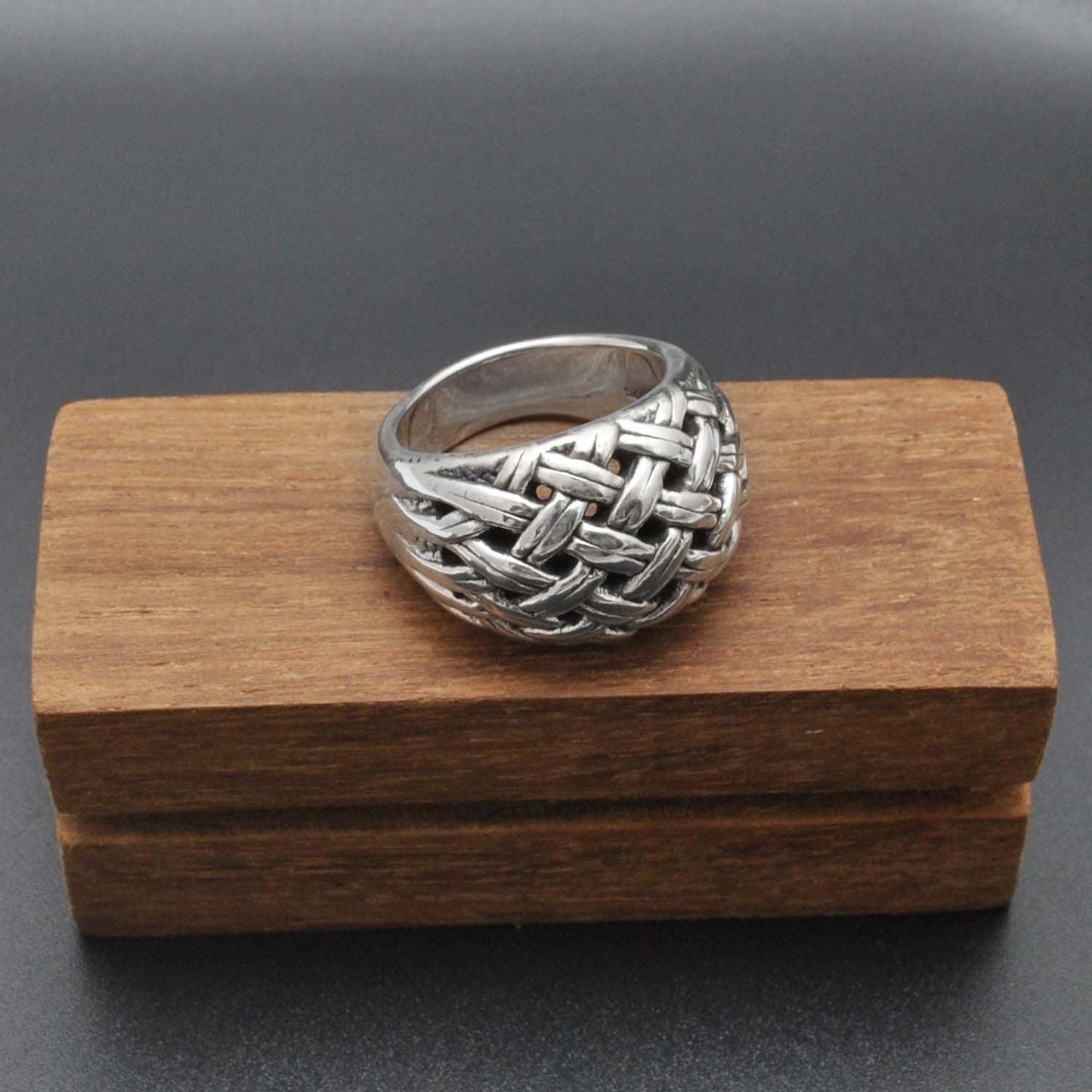 Dome Sterling Silver Men's Ring 10 Kanish