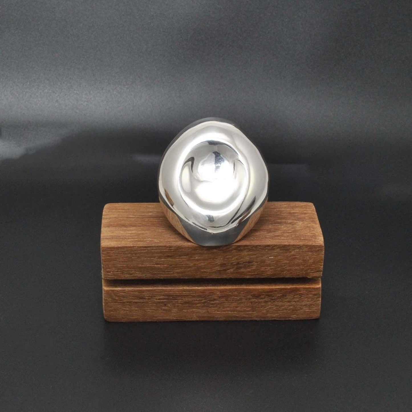 Long contemporary sterling silver ring - Kanish