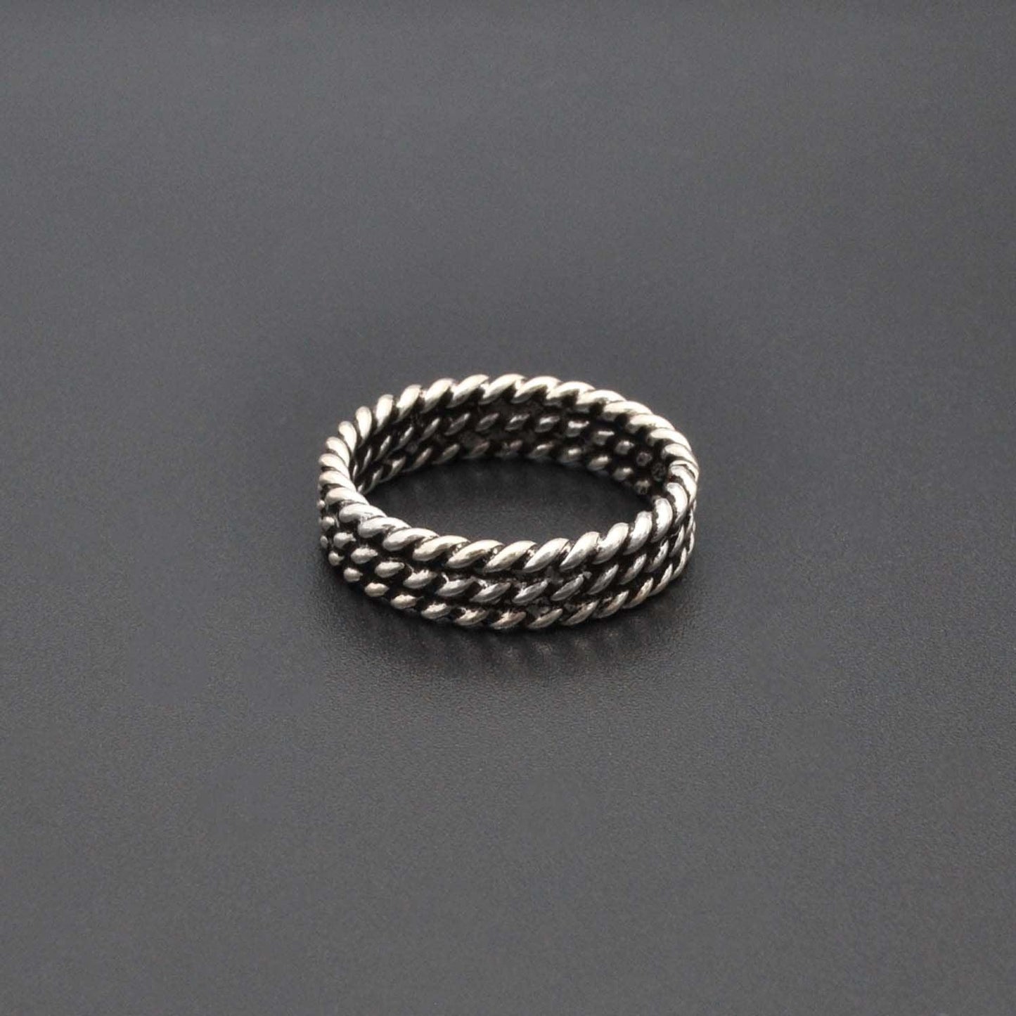 925 Sterling Silver Twisted Rope Ring Size 9 Kanish
