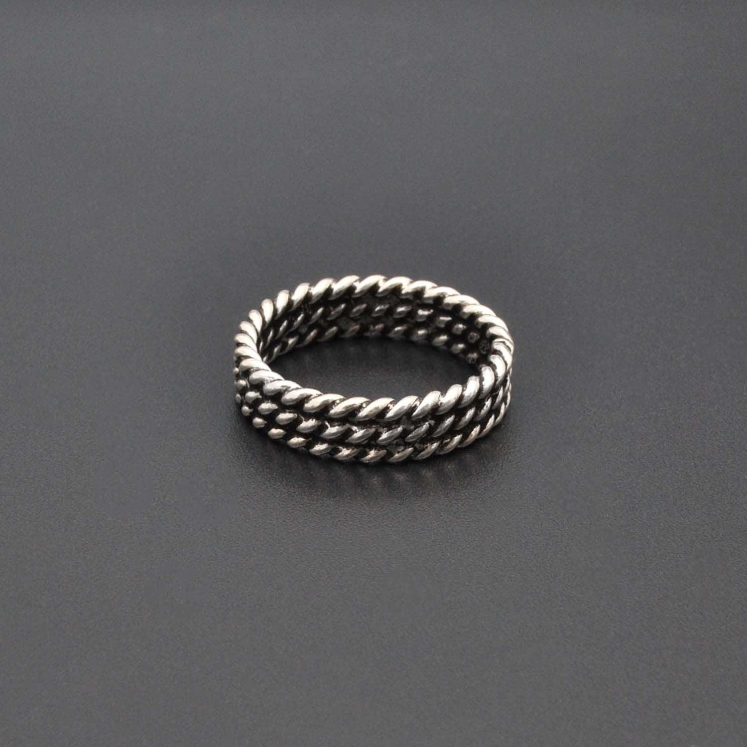 925 Sterling Silver Twisted Rope Ring Size 9 Kanish