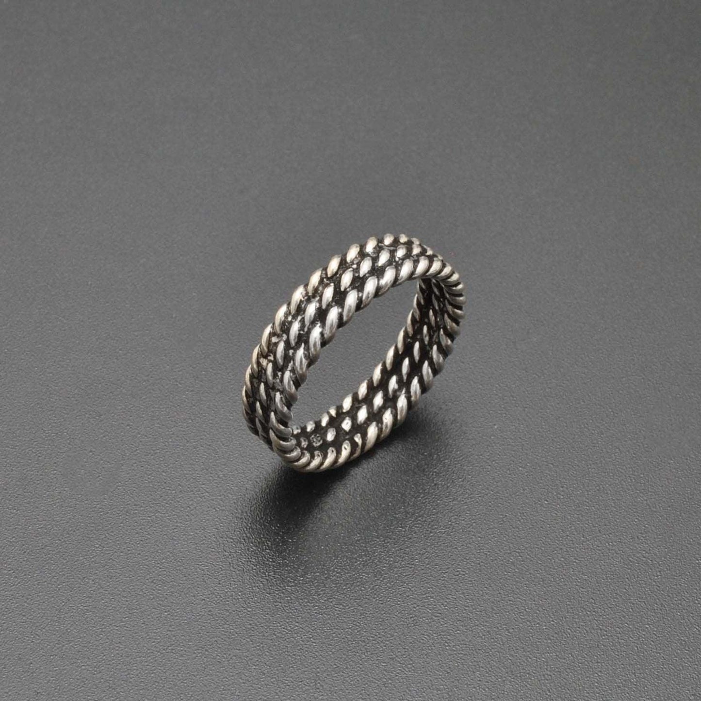 925 Sterling Silver Twisted Rope Ring Size 9 Kanish