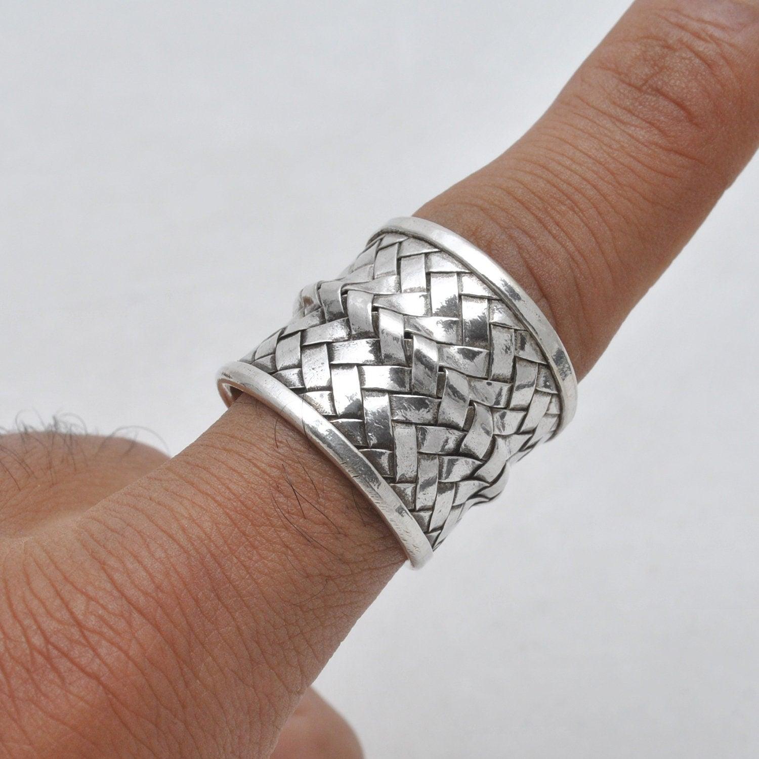 Sterling Silver Braided Ring Size 10 Weave Jewelry Kanish