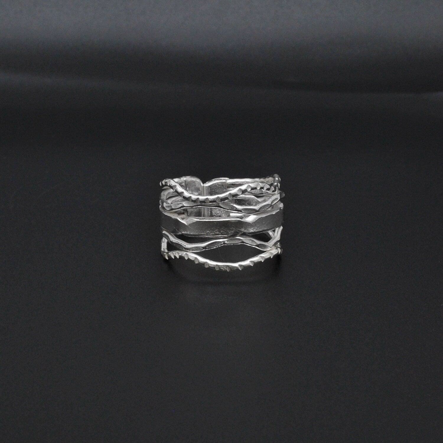 Sterling Silver Ring 10 Adjustable Boho Jewelry Kanish