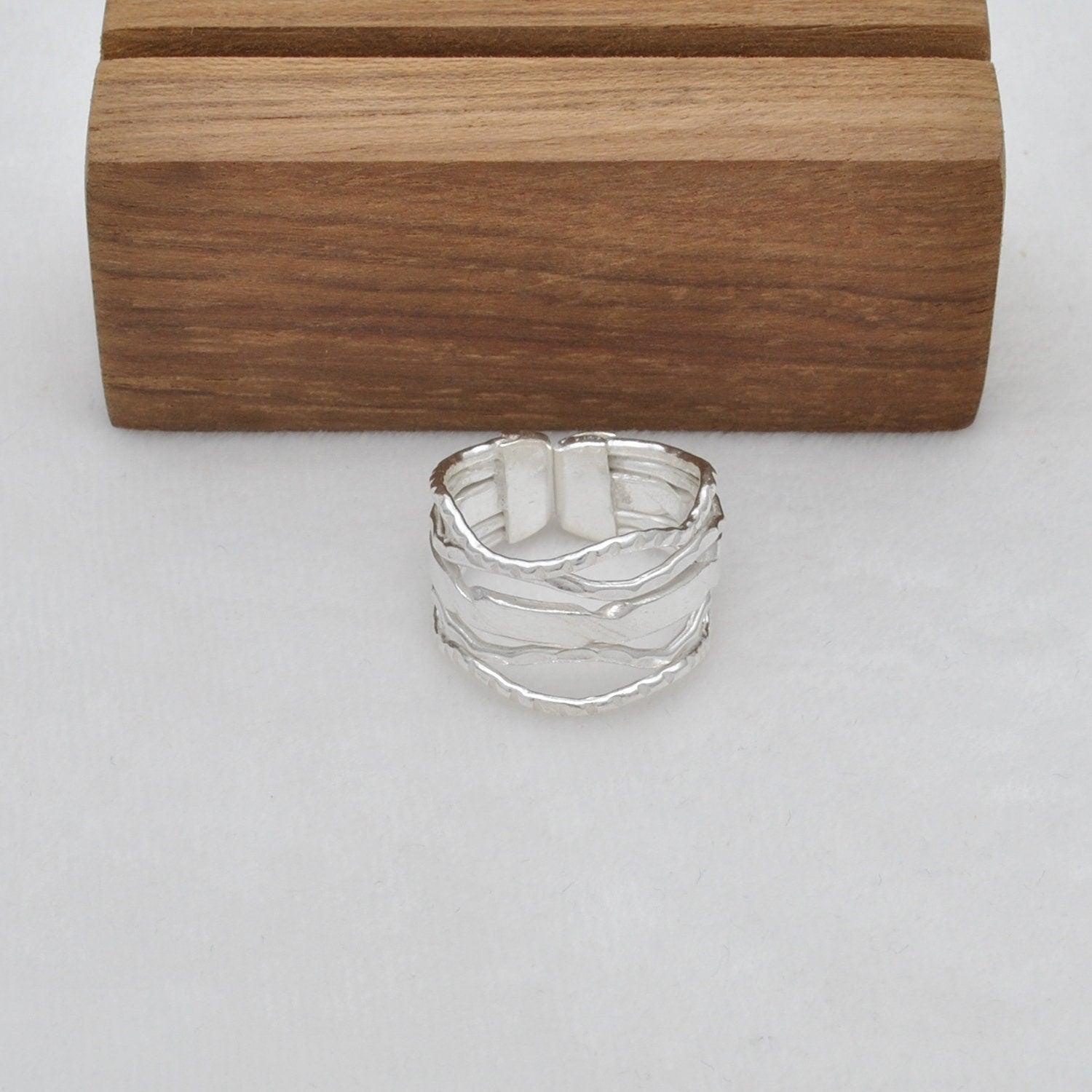 Sterling Silver Ring 10 Adjustable Boho Jewelry Kanish