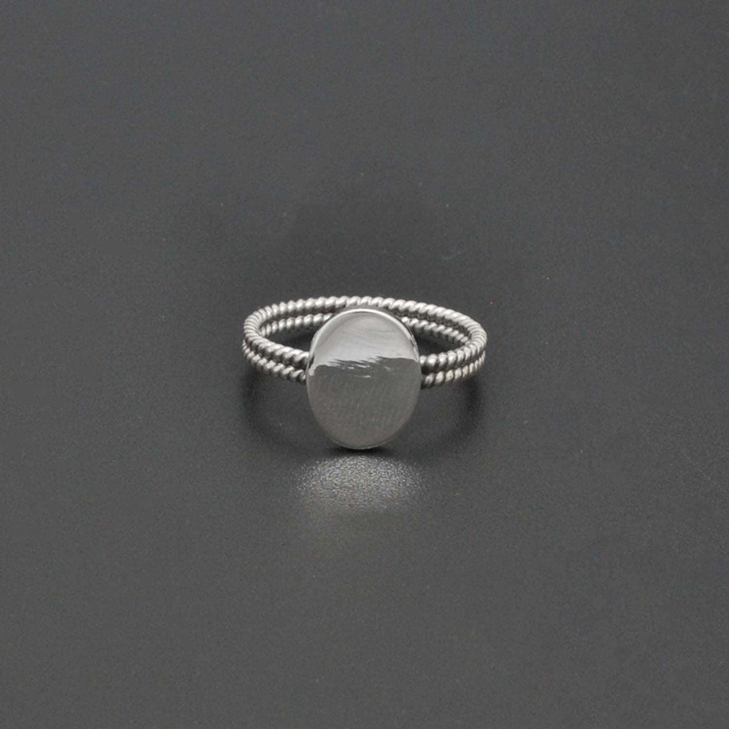 925 Silver Signet Twisted Band Ring Size 9 Kanish