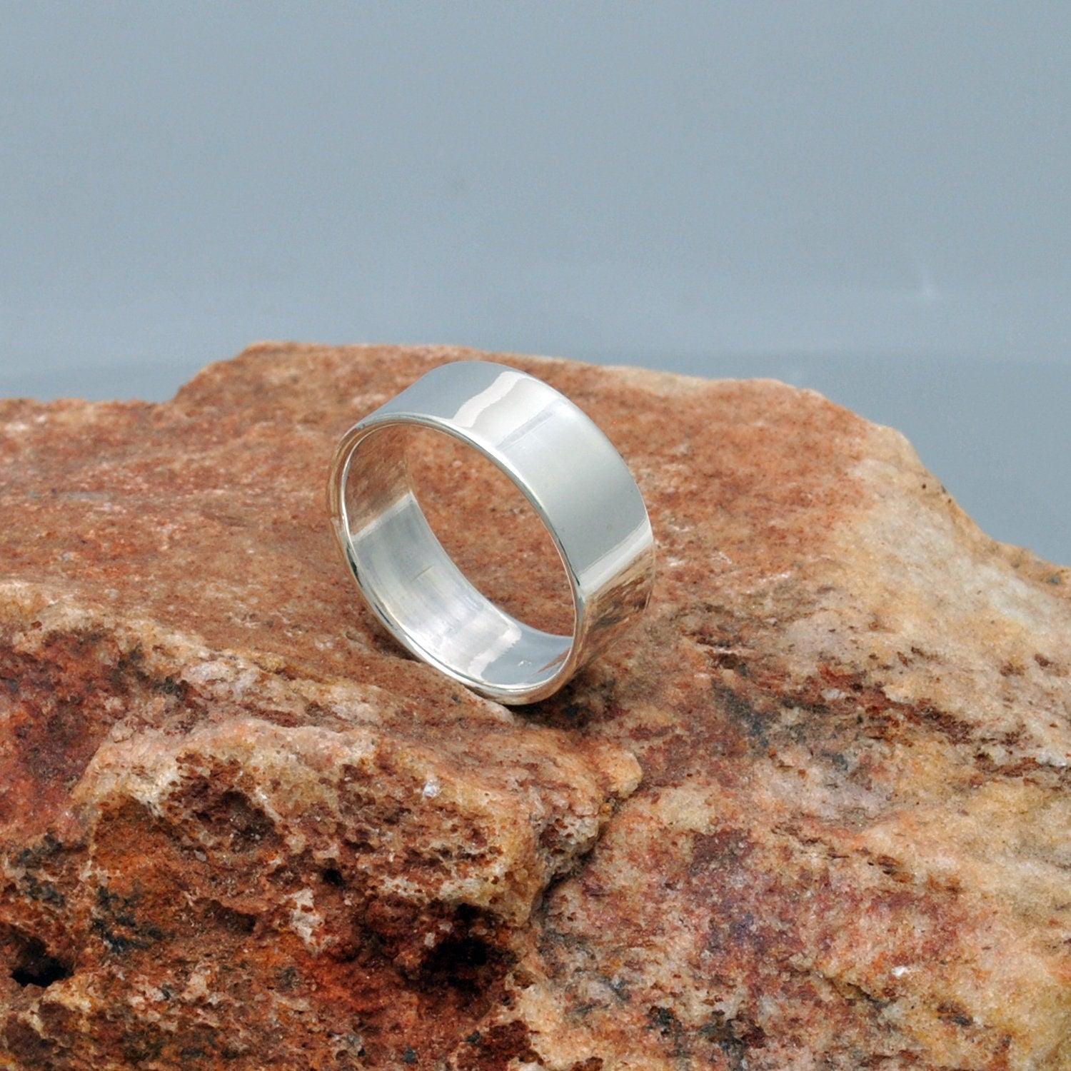 Plain Sterling Silver Band Ring Size 9 Kanish