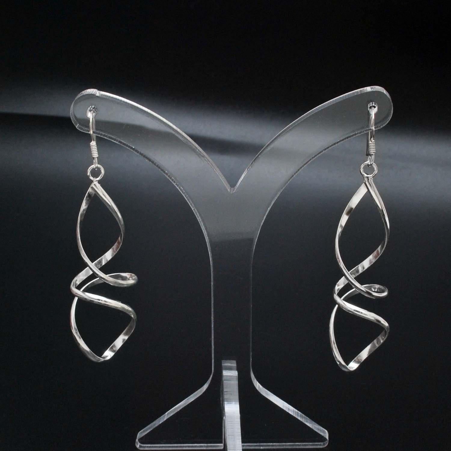Silver Spiral Drop Dangle Earring Kanish