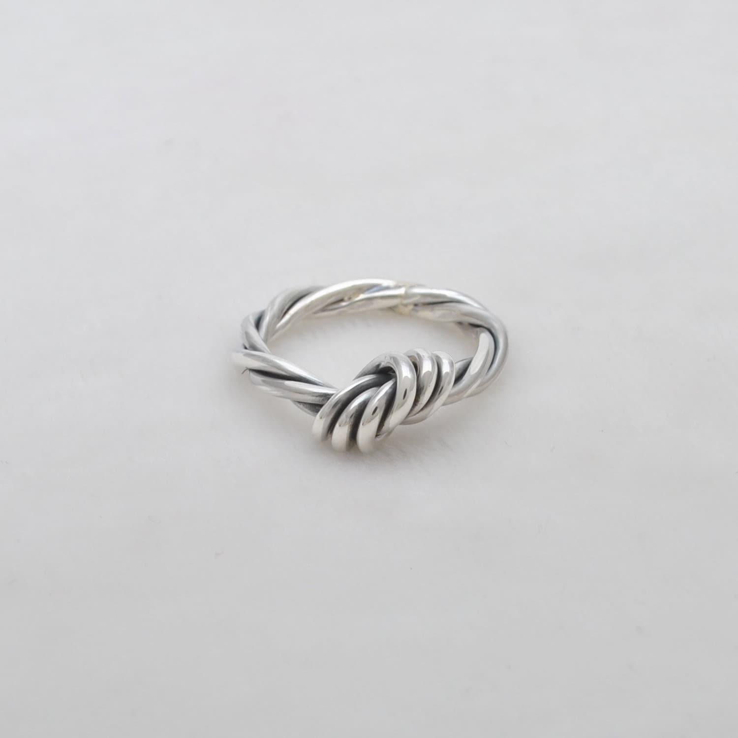 Sterling Silver Knot Ring Size 6.5 Twisted Rope Band Kanish