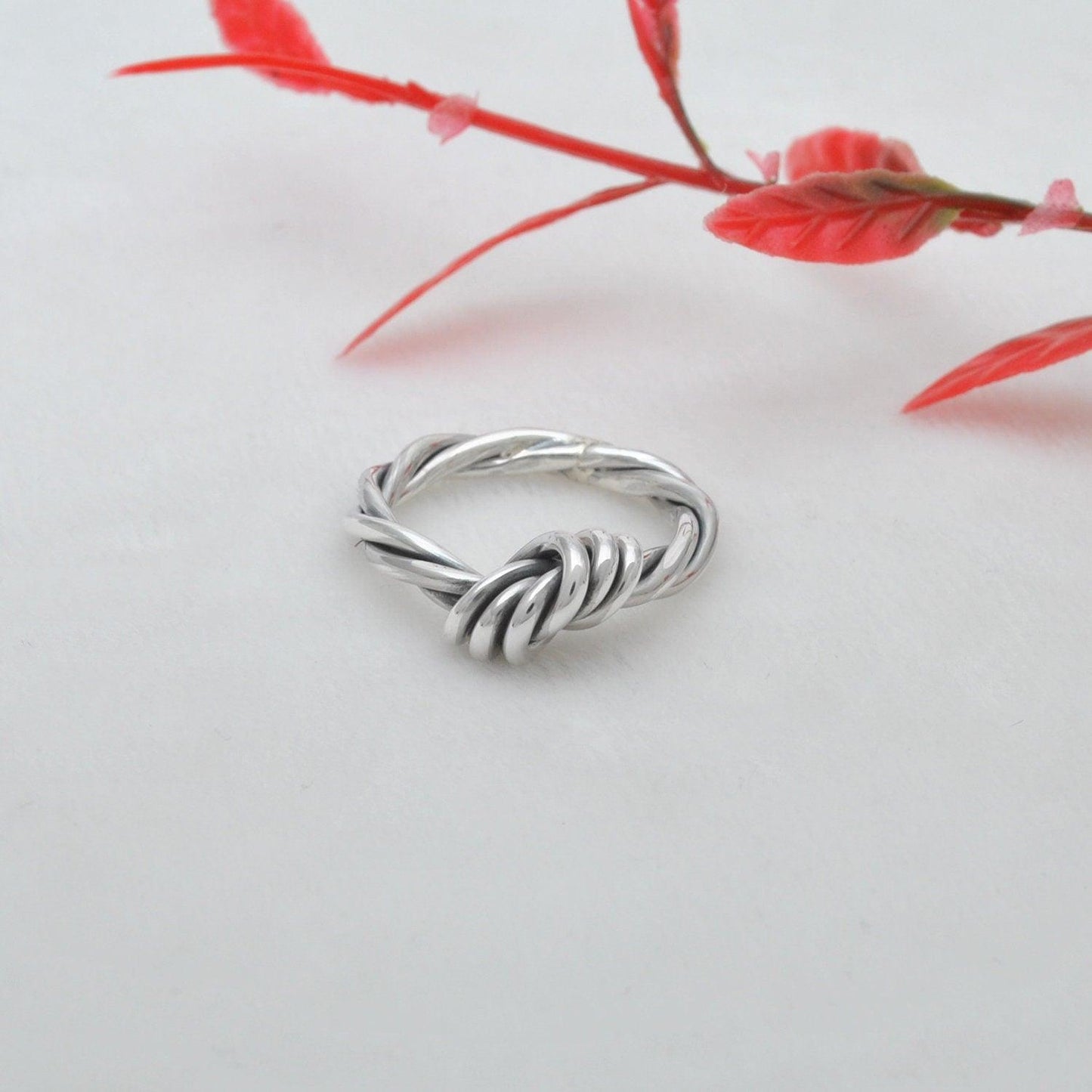Sterling Silver Knot Ring Size 6.5 Twisted Rope Band - Kanish