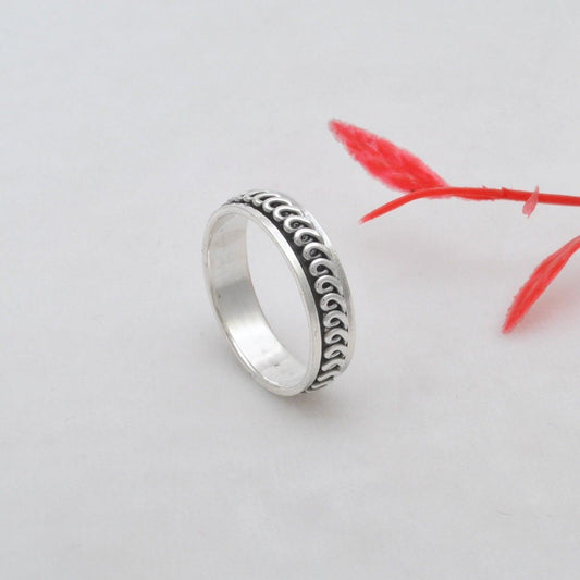 Fidget Spinner Sterling Silver Band Ring Size 13 - Kanish