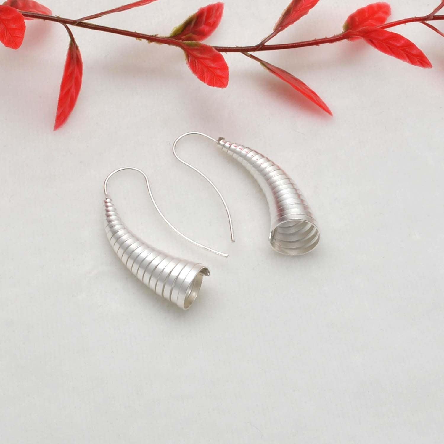 Sterling silver tribal cone earrings Kanish