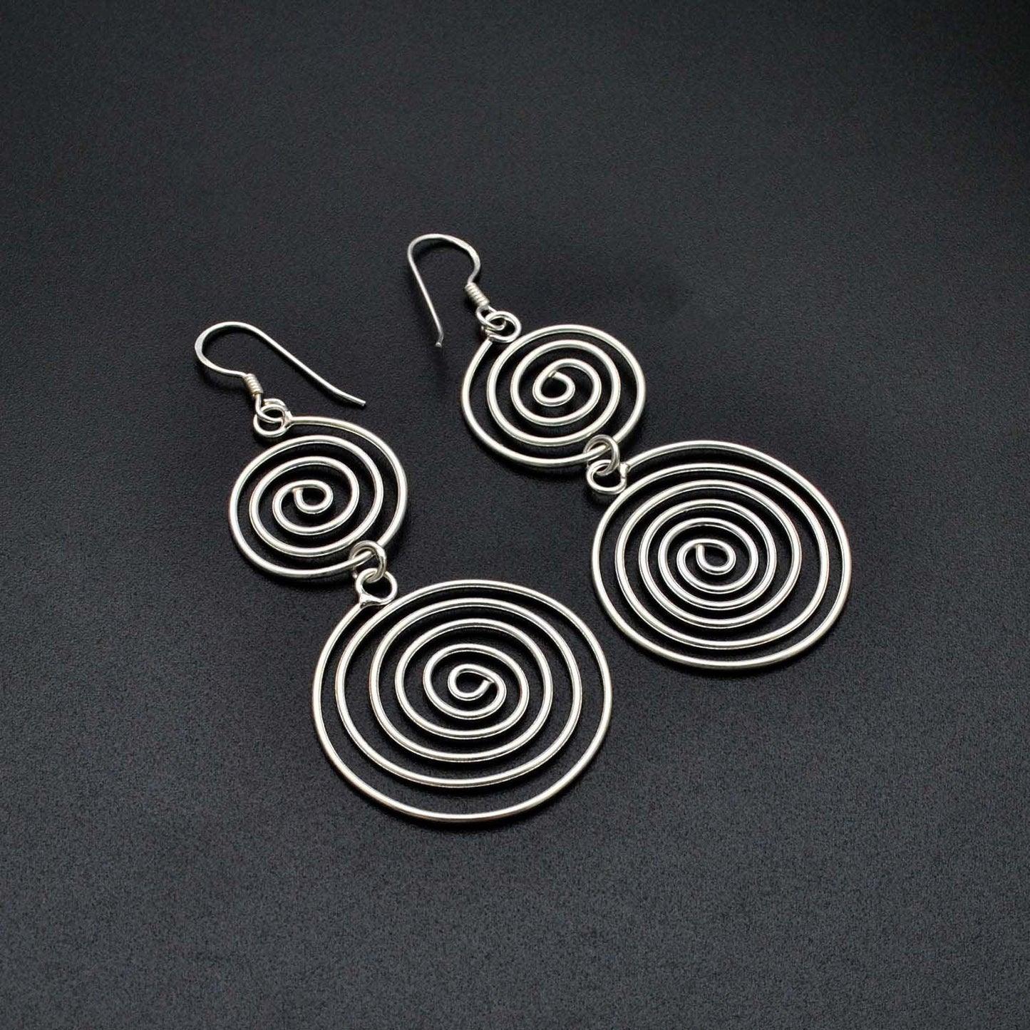 Handmade 925 Silver Spiral Dangle Earring - Kanish